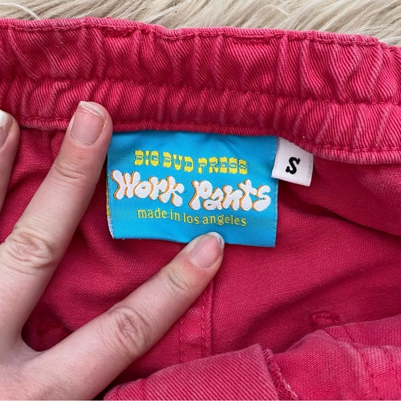 Big Bud Press Work Pants Hot Pink Cotton Twill Straight Leg High Waisted Utility - Picture 10 of 13